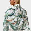Load image into Gallery viewer, Green Leaf Print Tassel Scarf In White