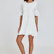 Load image into Gallery viewer, Lace Mini Dress In White