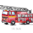 Load image into Gallery viewer, Personalised Watercolour Fire Engine Art Print