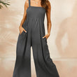 Load image into Gallery viewer, Strappy Bardot Loungewear Jumpsuit In Charcoal Grey