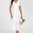 Load image into Gallery viewer, Broderie Anglaise Midi Dress In White