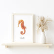 Load image into Gallery viewer, Personalised Seahorse Watercolour Fine Art Print