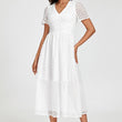 Load image into Gallery viewer, Broderie Anglaise Midi Dress In White