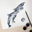 Load image into Gallery viewer, Personalised Dolphins Watercolour Fine Art Print