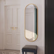 Load image into Gallery viewer, Gold Metal Runway Oval Mirror