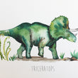 Load image into Gallery viewer, Triceratops Dinosaur Watercolour Wall Print