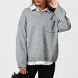Load image into Gallery viewer, Pocket Detail Knitted Jumper In Grey