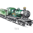 Load image into Gallery viewer, Personalised Watercolour Steam Train wall print
