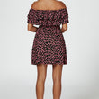 Load image into Gallery viewer, Floral Print Bardot Frill Mini Dress In Black