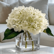 Load image into Gallery viewer, Hydrangeas Floral Arrangement in Square Glass Vase