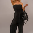 Load image into Gallery viewer, Strapless Shirred Bandeau Wide Leg Jumpsuit
