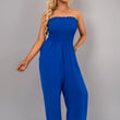 Load image into Gallery viewer, Strapless Shirred Bandeau Wide Leg Jumpsuit