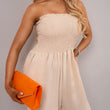 Load image into Gallery viewer, Strapless Shirred Bandeau Wide Leg Jumpsuit
