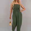 Load image into Gallery viewer, Strapless Shirred Bandeau Wide Leg Jumpsuit