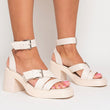 Load image into Gallery viewer, Cris Cross Ankle Strap Heeled Sandals