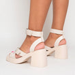 Load image into Gallery viewer, Cris Cross Ankle Strap Heeled Sandals