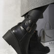 Load image into Gallery viewer, Side Zip Low Wedge Chelsea Ankle Boots