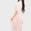 Load image into Gallery viewer, Belted Button Down Tiered Maxi Dress