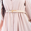 Load image into Gallery viewer, Belted Button Down Tiered Maxi Dress