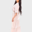 Load image into Gallery viewer, Belted Button Down Tiered Maxi Dress