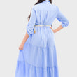 Load image into Gallery viewer, Belted Button Down Tiered Maxi Dress