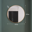 Load image into Gallery viewer, Large Round Gold Metal Mirror
