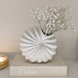 Load image into Gallery viewer, White Textured Shell Decorative Vase