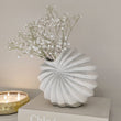 Load image into Gallery viewer, White Textured Shell Decorative Vase