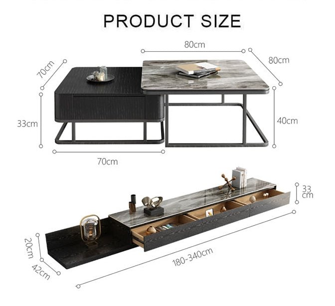 Nathan TV Stand, Sintered Stone - Miola