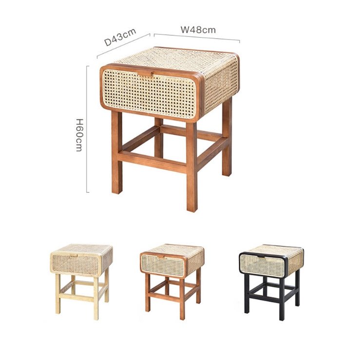 Wren Rattan Side Table, Bedside Table - Miola