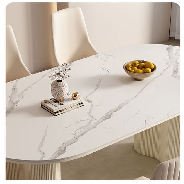 Peru Oval Dining Table, White - Miola