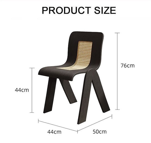 Verna Curve Dining Chair, Black & Rattan - Miola