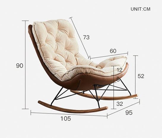 Phoebe Rocking Chair, Suede - Miola