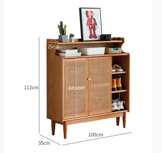 Pavia Shoe Storage, Rattan & Oak - Miola