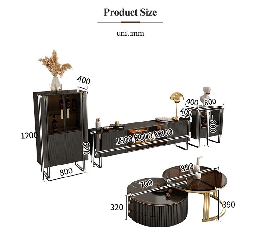 Bblythe Nesting Coffee Table Set, Black - Miola