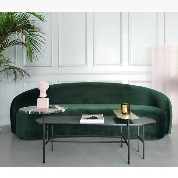 Julep Modern Curved Three Seater, Four Seater Sofa, Velvet - Miola