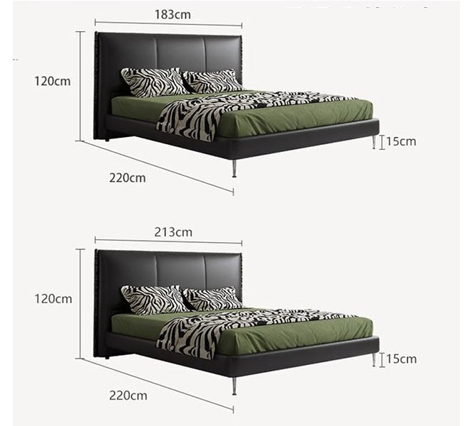 Kinza King Size / Super King Size Bed, Black - Miola