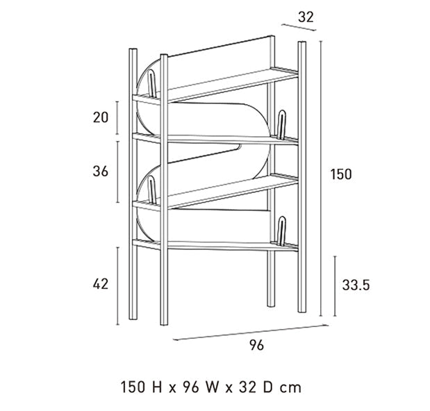 Butterworth Shelving Unit, Bookcase, Wood - Miola
