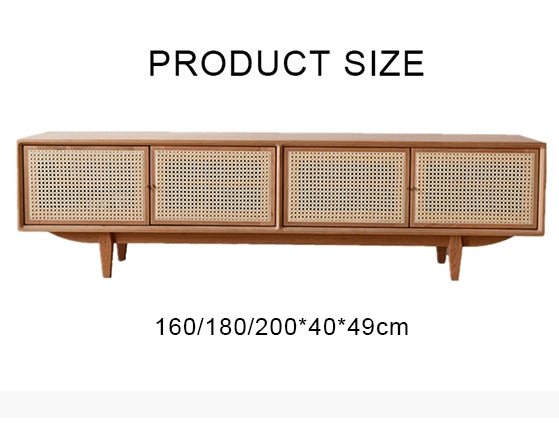 Pavia TV Stand, Rattan & Oak - Miola