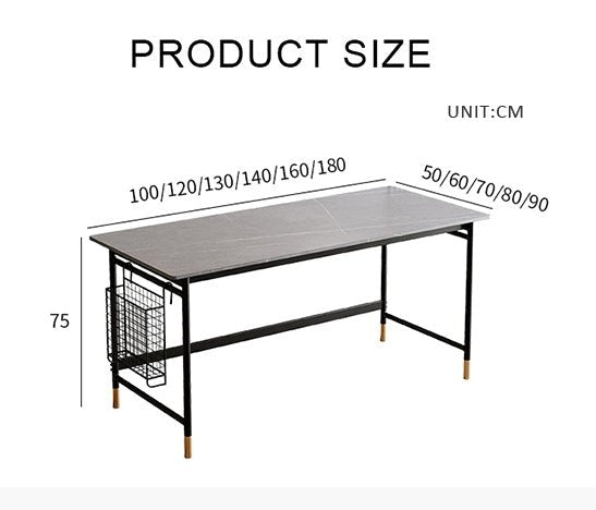 Bleeker Office Desk, Sintered Stone - Miola