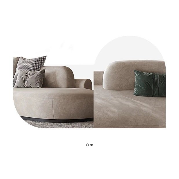 Cosima Grey Four Seater, Five Seater Curved Sofa, Long Sofa, Velvet - Miola