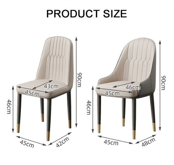 A Set of 2 Scott Dining Chairs, PU Leather - Miola