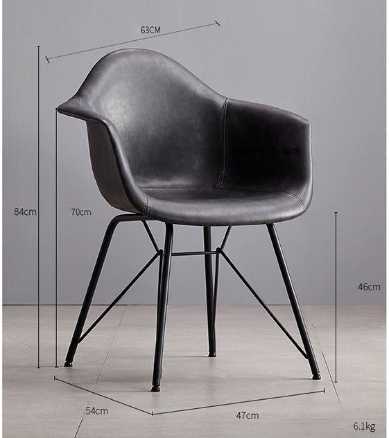 A Set of 2 Bobby Dining Chairs, Distressed Leather - Miola