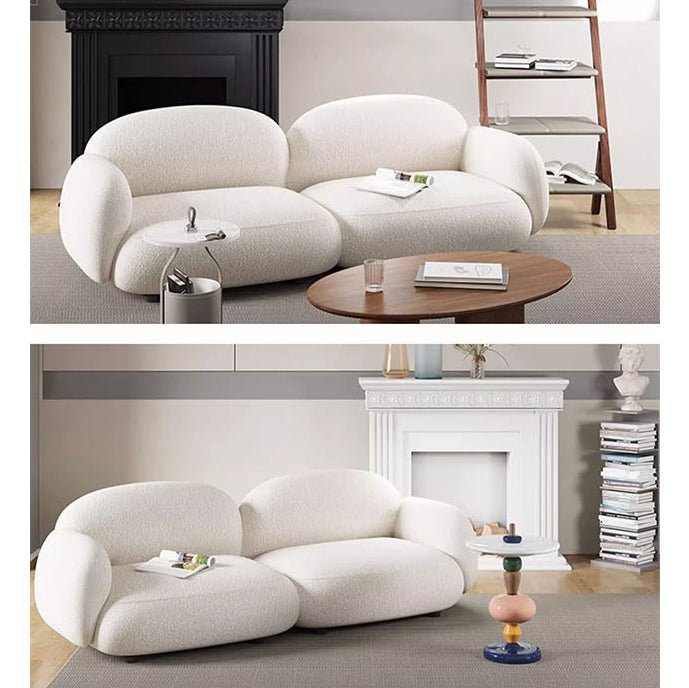 Caden Cloud Two Seater Sofa, White Boucle - Miola