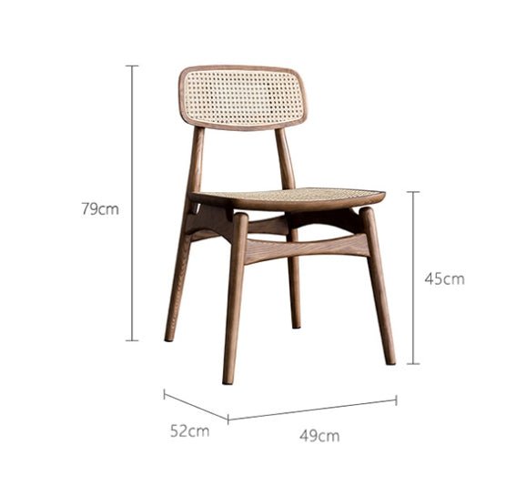 Hans Style Rattan Dining Chair, Light Oak - Miola