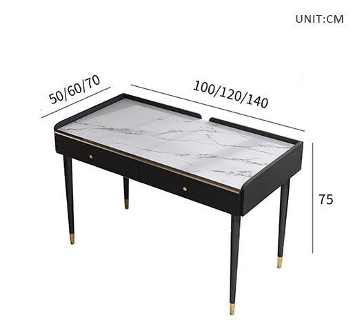 Bodden Office Desk, Sintered Stone - Miola