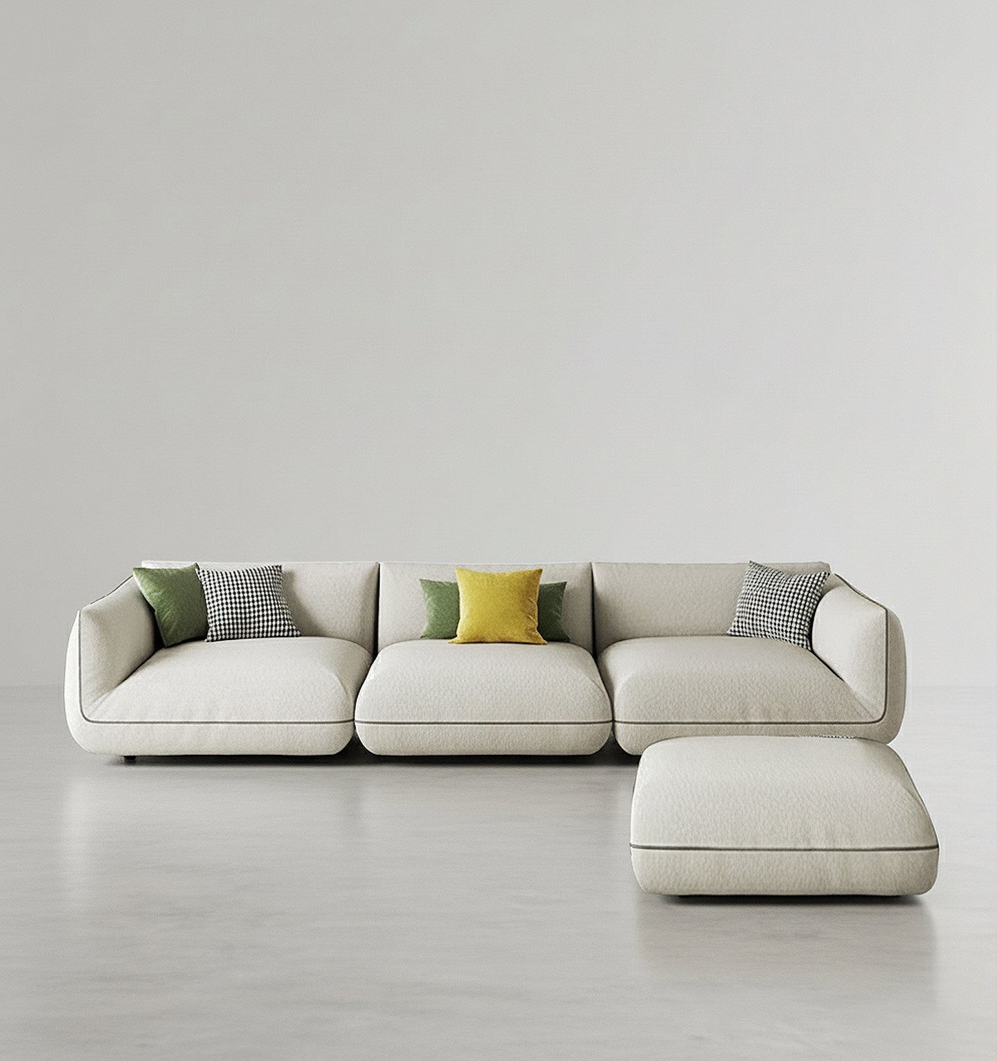 TOFU Agnes Three Seater Corner Sofa, Suede, Modular Sofa - Miola
