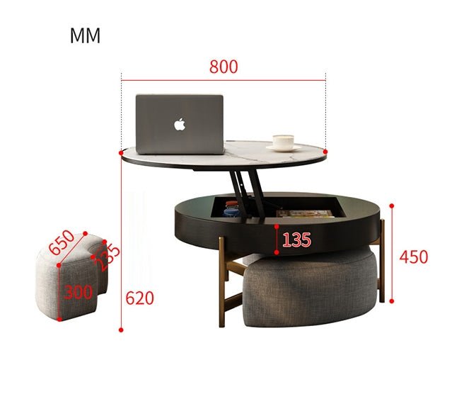 Josiah Round Lift - Top Coffee Table - Miola