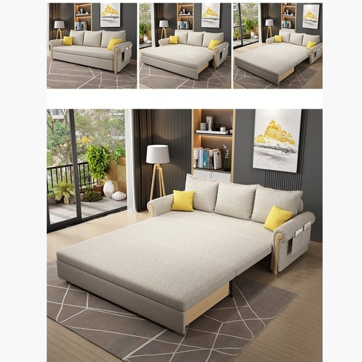Braylene Two Seater Sofa Bed, Linen - Miola