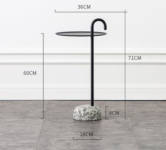 Stone Crutch Side Table, Black - Miola